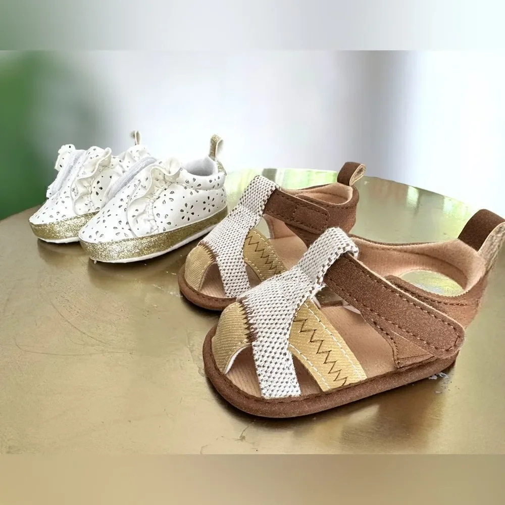 Set of 2 Infant Baby Crib Shoes